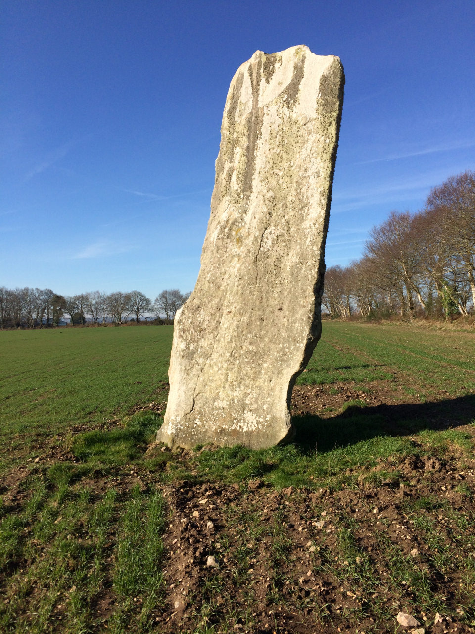 The Kerbiquet menhir in a field at Gourin